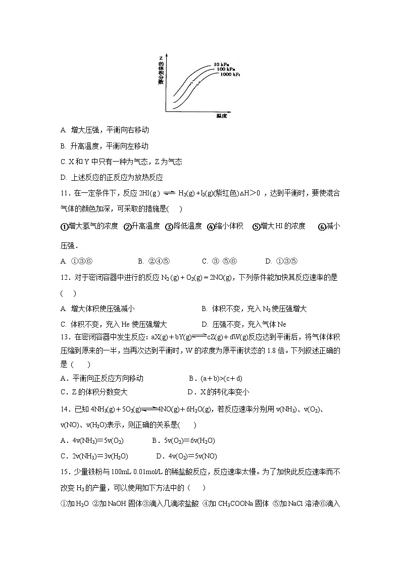 【化学】内蒙古巴彦淖尔市临河区第三中学2018-2019学年高二上学期期中（宏志） 试卷03