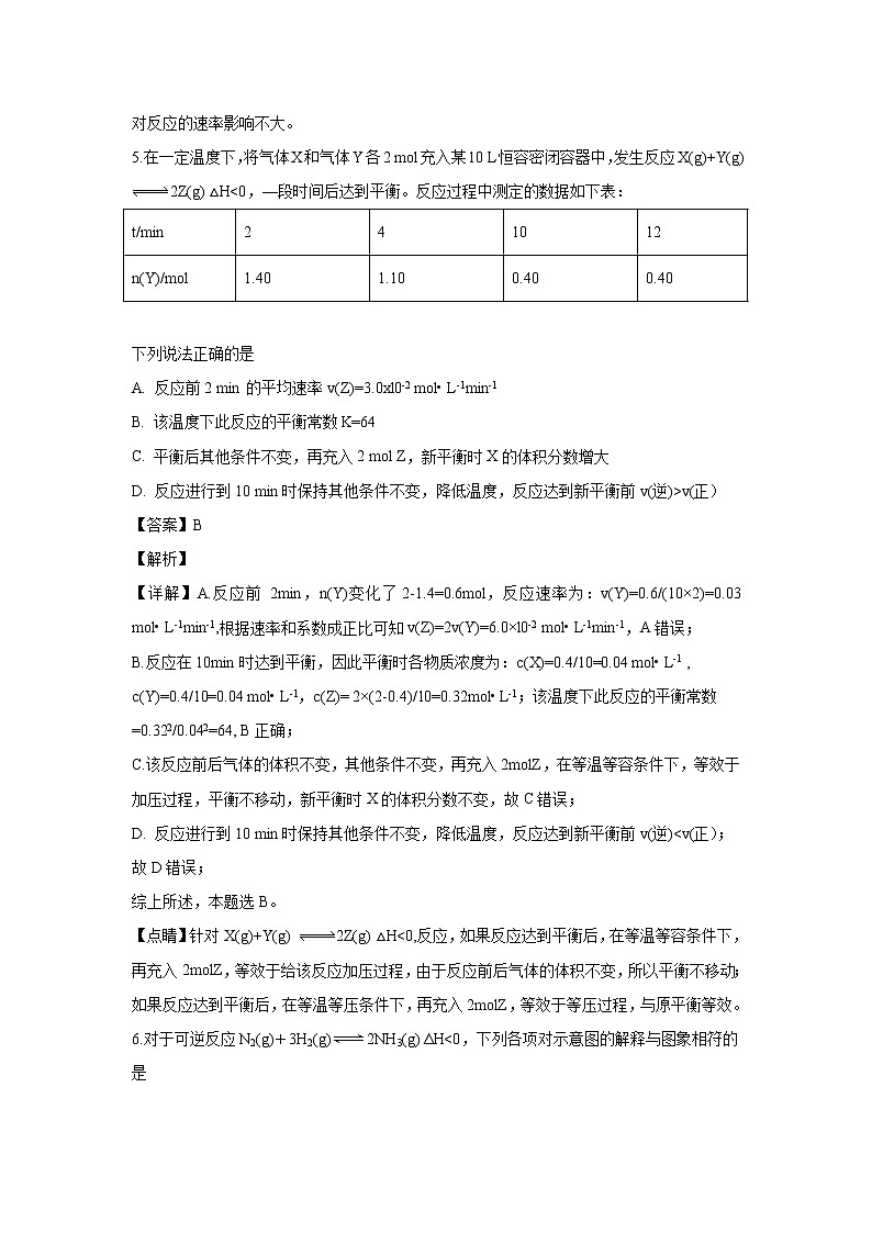 【化学】内蒙古集宁一中（西校区）2018-2019学年高二上学期期中考试（解析版）203