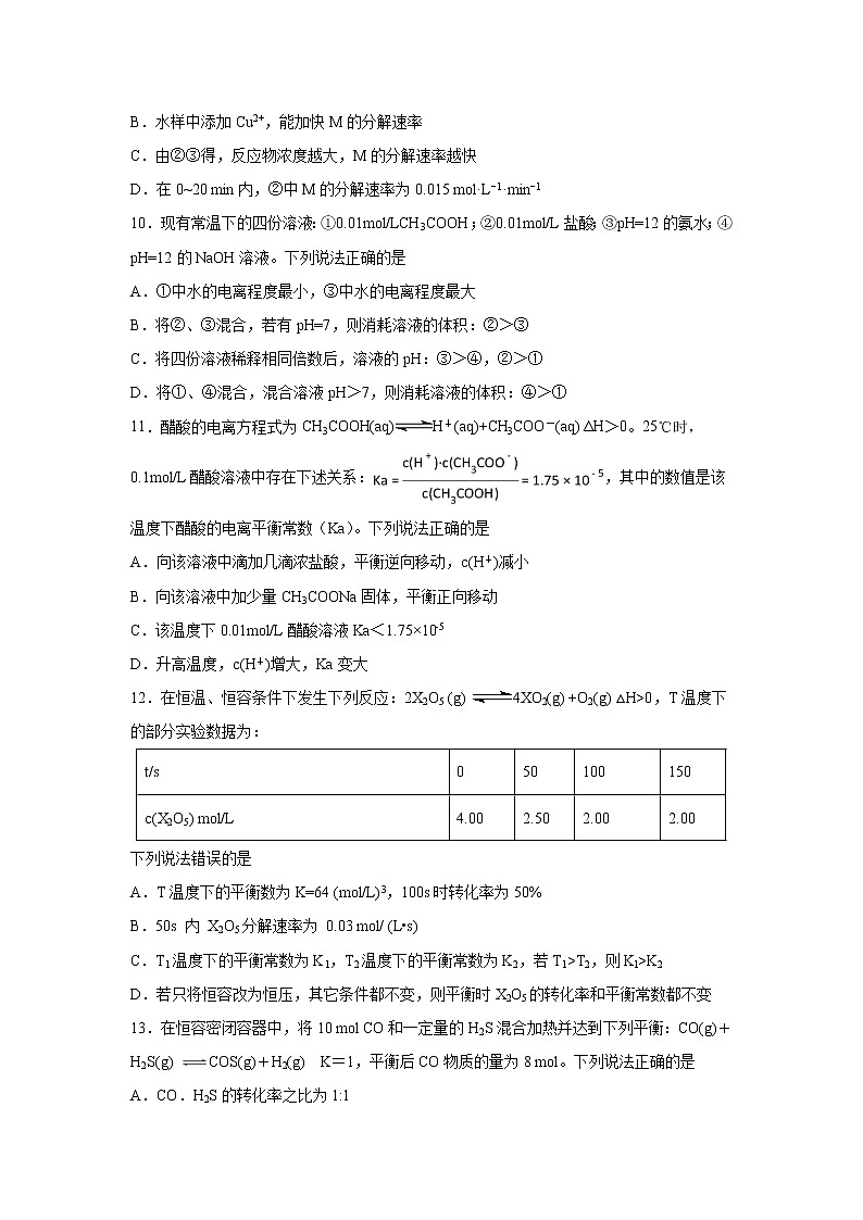 【化学】江西省南昌市第二中学2018-2019学年高二上学期期中考试03