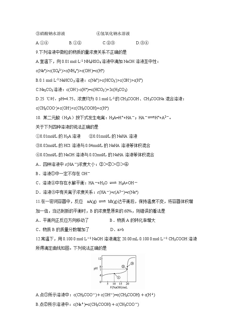 【化学】河北省邯郸市第一中学2018_2019学年高二上学期期中考试03