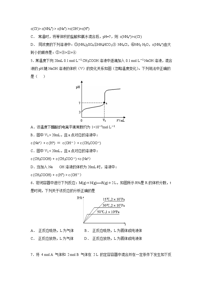 【化学】河南省新乡市延津县高级中学2018-2019学年高二上学期期中考试02