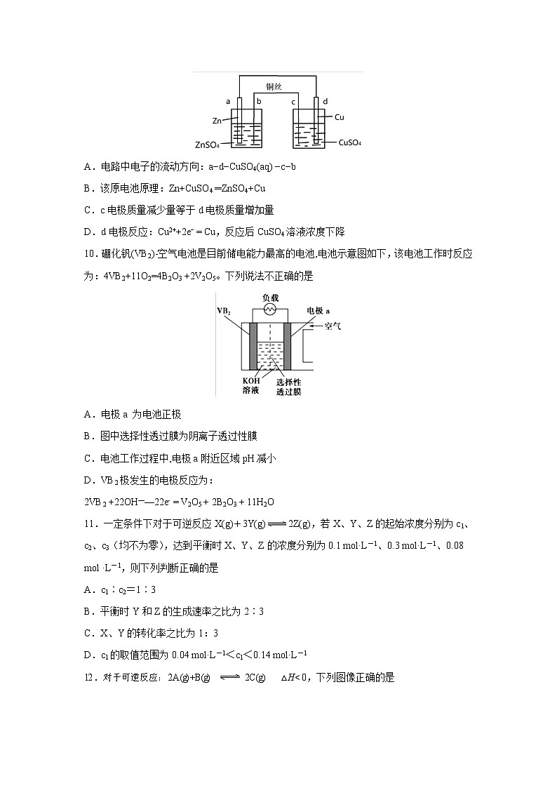 【化学】福建省师大附中2018-2019学年高二上学期期中考试（理）试题03