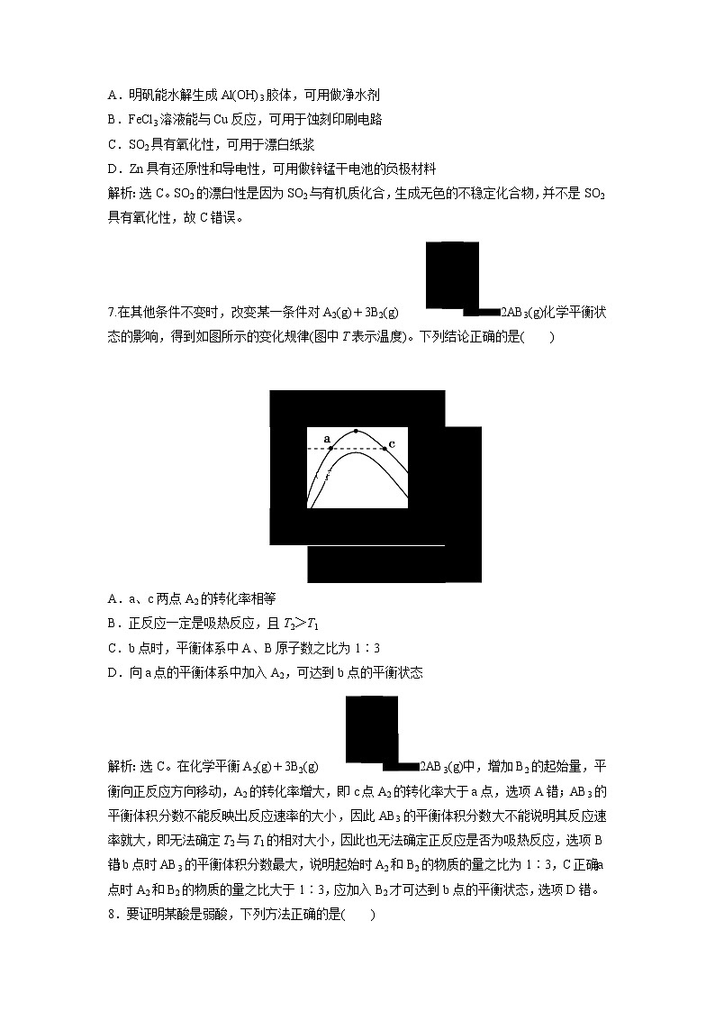 【化学】山东省烟台市福山第一中学2018-2019高二下学期期末考前 试卷03