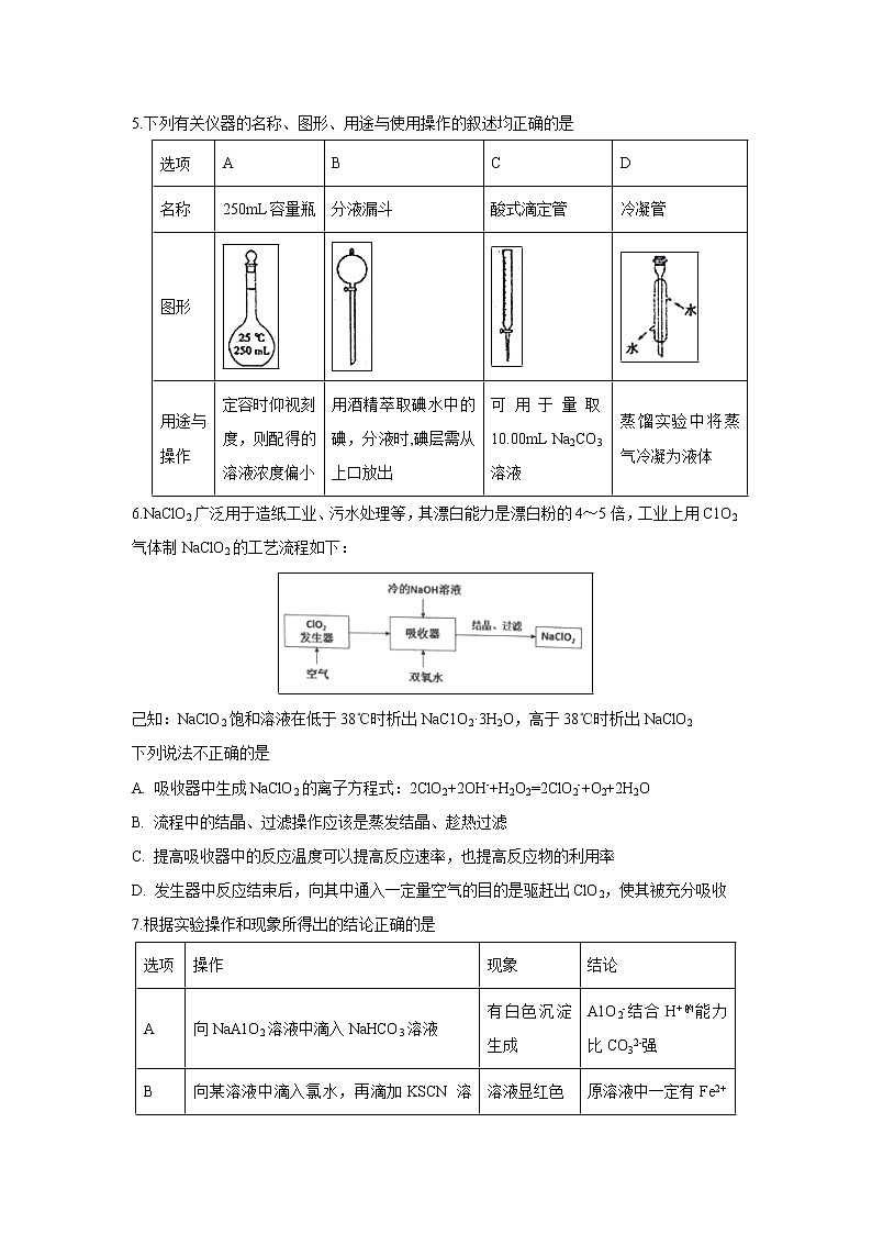 【化学】安徽省滁州市定远县育才学校2018-2019学年高二（实验班）下学期期末考试02