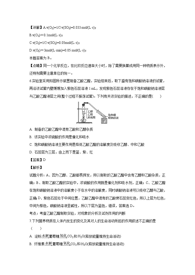 【化学】黑龙江省牡丹江市第一高级中学2018-2019学年高二上学期期末考试（解析版）03