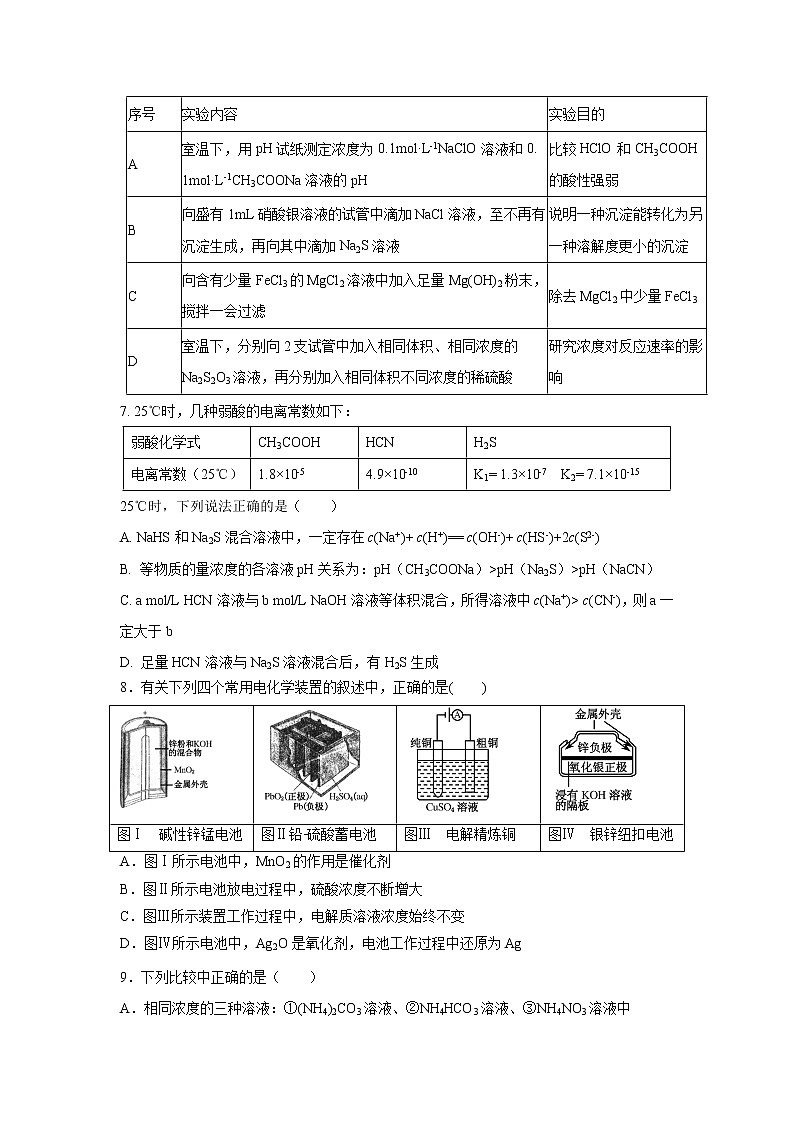 【化学】江西省南昌市八一中学、洪都中学等七校2018-2019学年高二上学期期末考试02