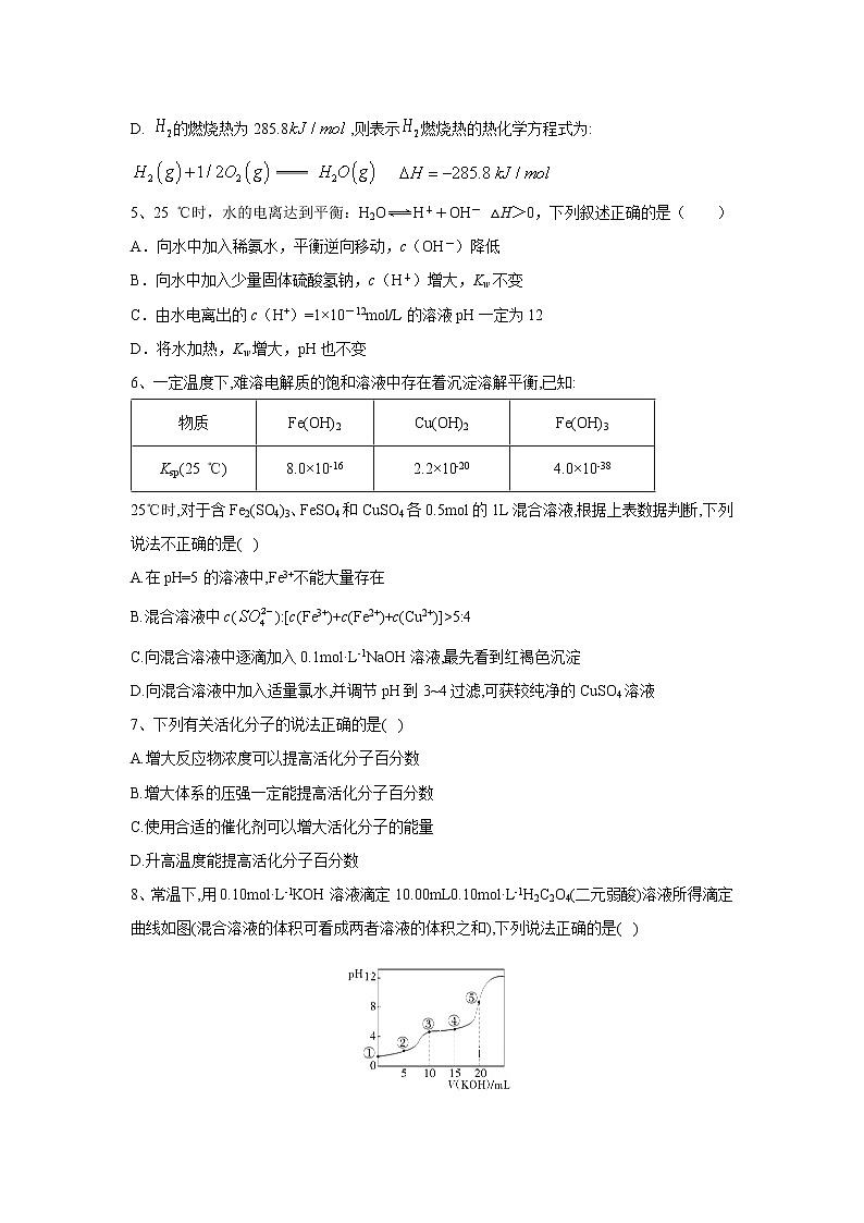 【化学】河北省邢台市第八中学2018-2019学年高二上学期期末考试02