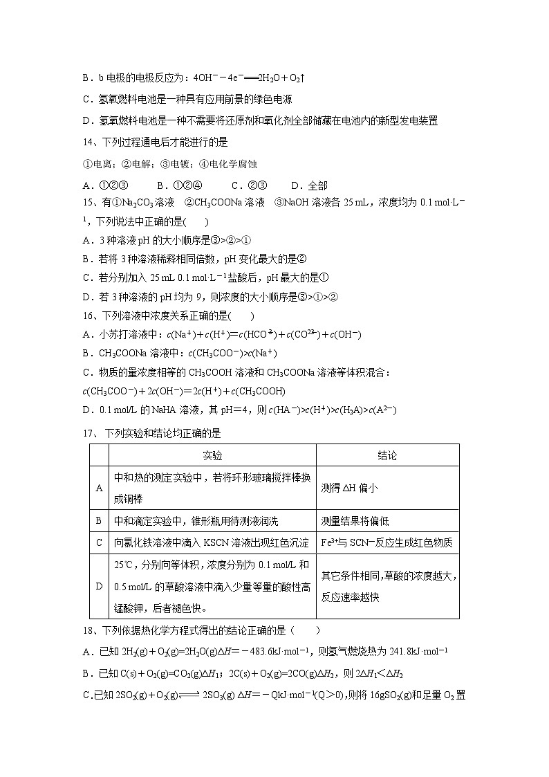 【化学】黑龙江省龙东南七校2018-2019学年高二上学期期末联考 试卷03