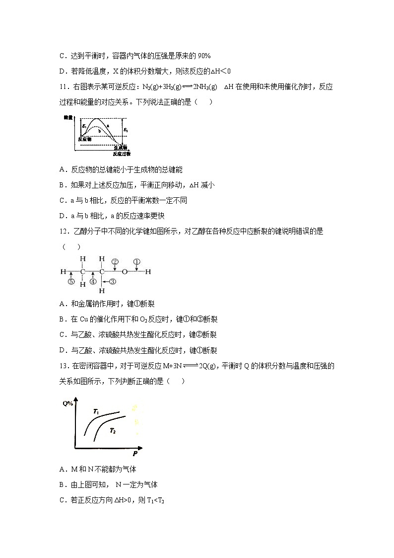 【化学】云南省曲靖会泽县第一中学2019-2020学年高二上学期9月月考 试卷03