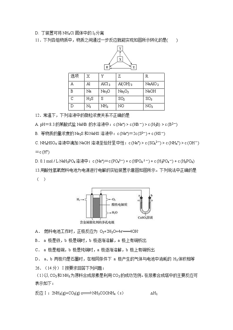 【化学】广西壮族自治区田阳高中2019-2020学年高二6月月考理科综合 试卷02