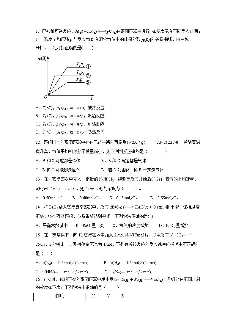 【化学】江西省赣州市寻乌中学2019-2020学年高二上学期第一次段考试卷03