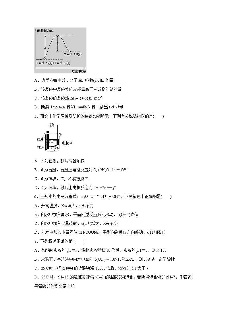 【化学】江西省上饶中学2019-2020学年高二12月月考（实验、重点）试卷02