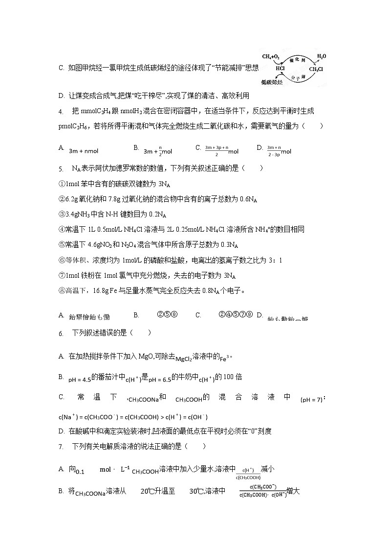 【化学】江西省南城县第二中学2019-2020年高二上学期第二次月考试题（解析版）02