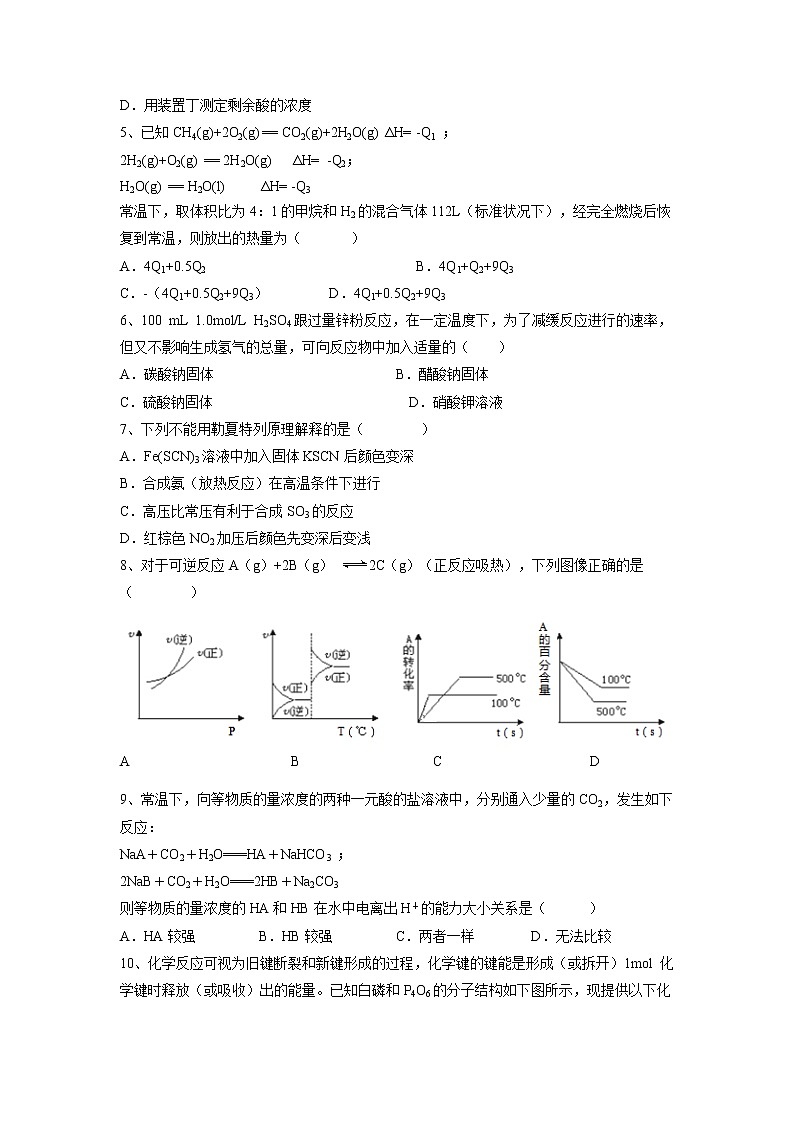 【化学】河南省鲁山县第一高级中学2019-2020学年高二12月月考试卷02