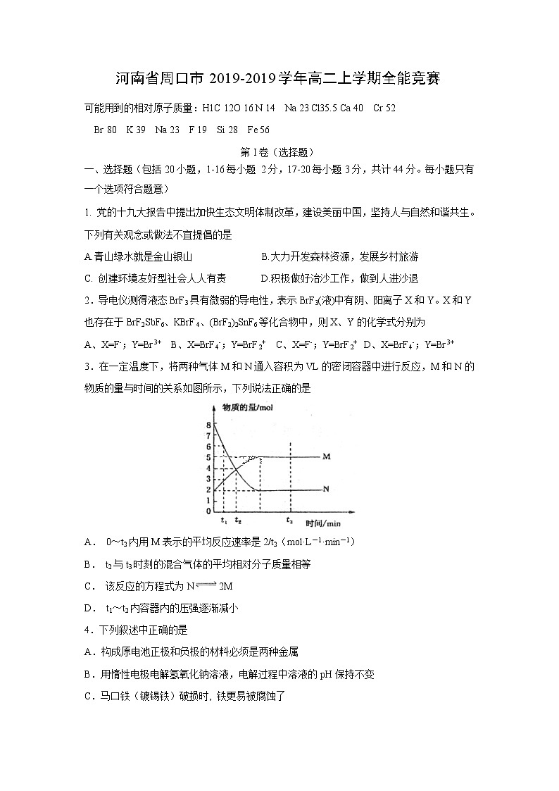 【化学】河南省周口市2019-2019学年高二上学期全能竞赛 试卷01
