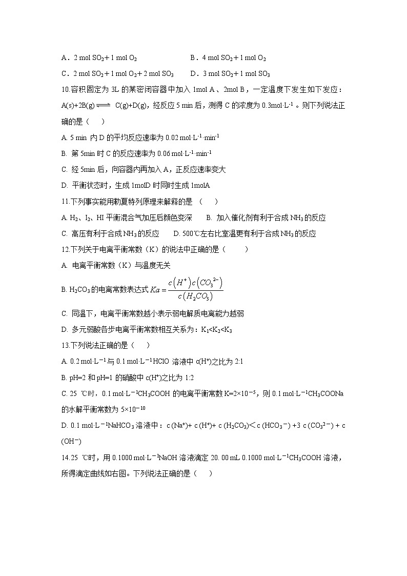 【化学】安徽省滁州市定远县育才学校2019-2020学年高二（普通班）上学期第三次月考试题03