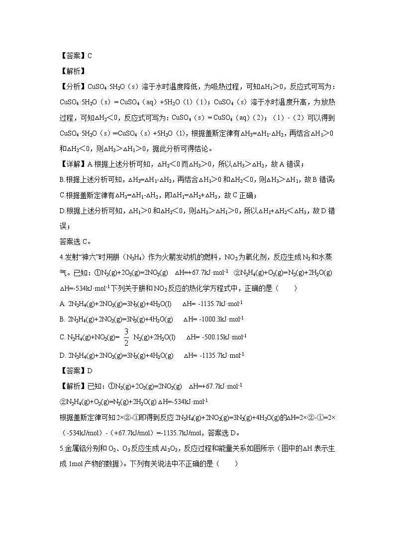 【化学】甘肃省靖远县第四中学2019-2020学年高二10月月考试题（解析版）02