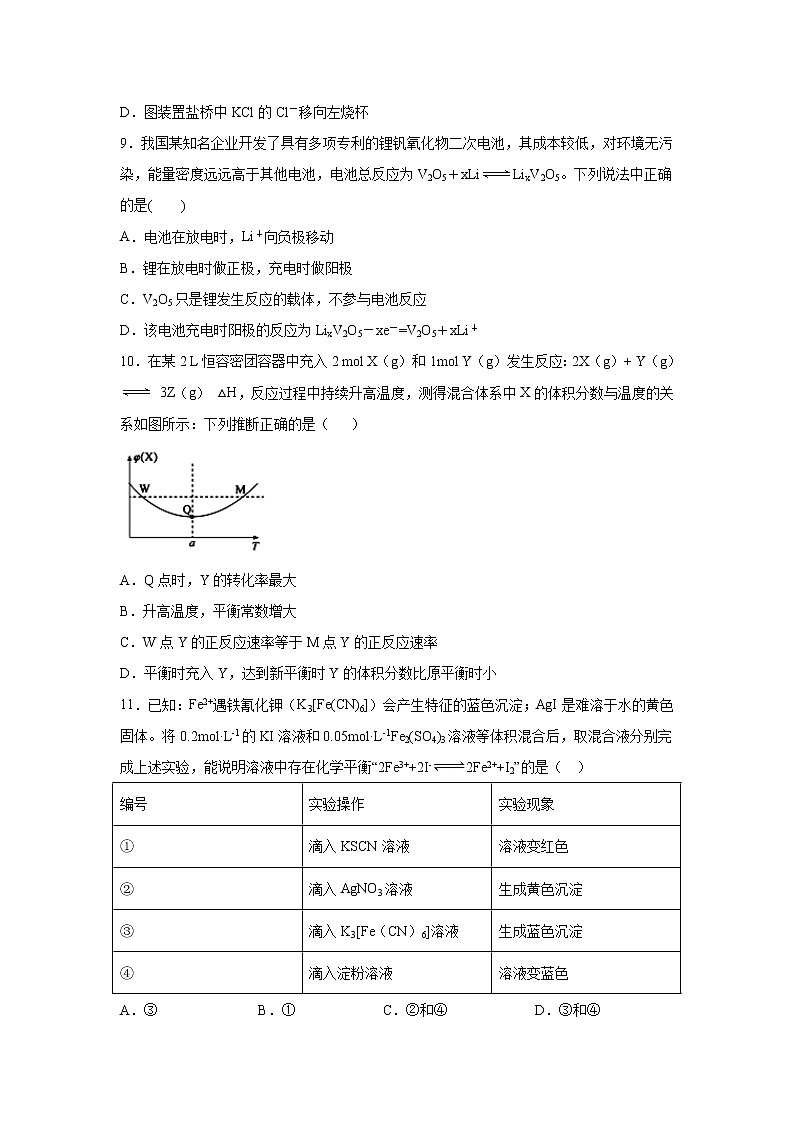 【化学】福建省南安第一中学2019-2020学年高二上学期第二次月考（选考）试题03