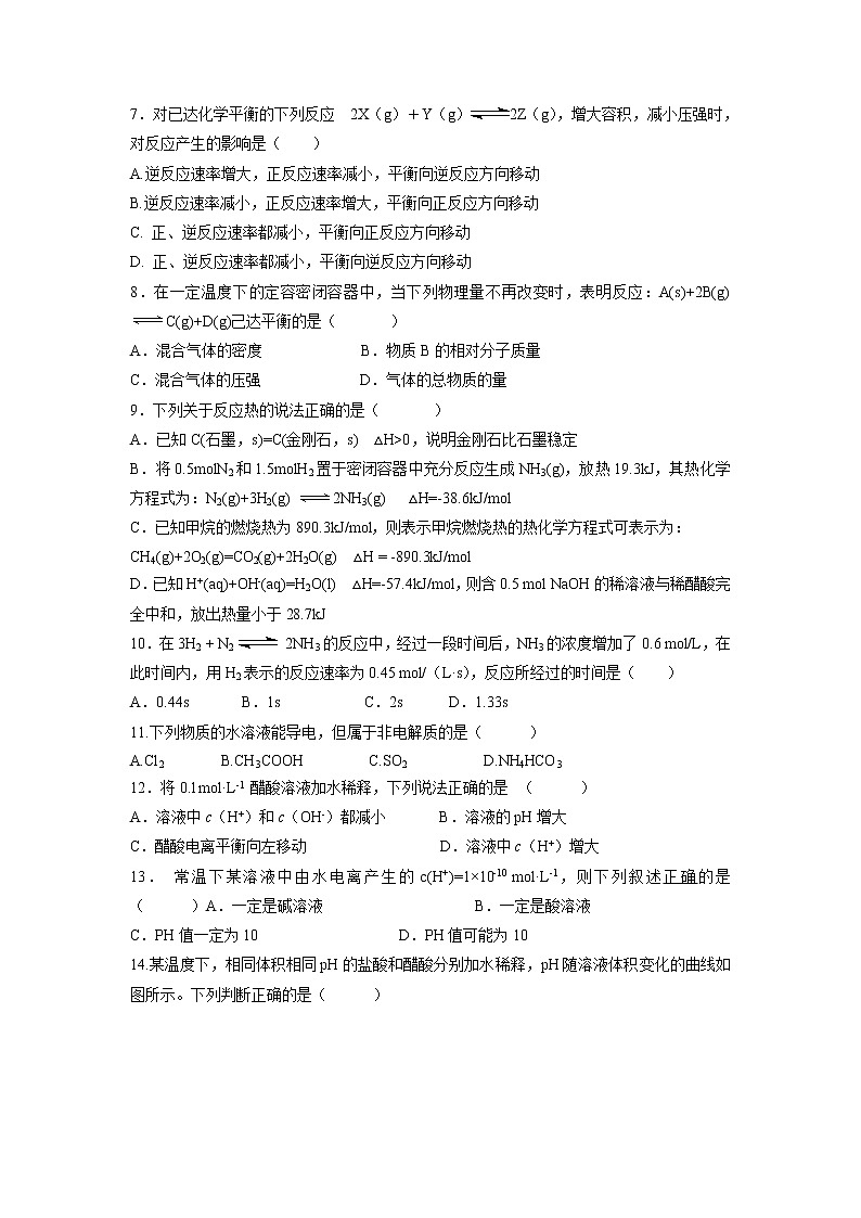 【化学】山东省淄博市淄川区般阳中学2019-2020学年高二上学期期中考试试题02