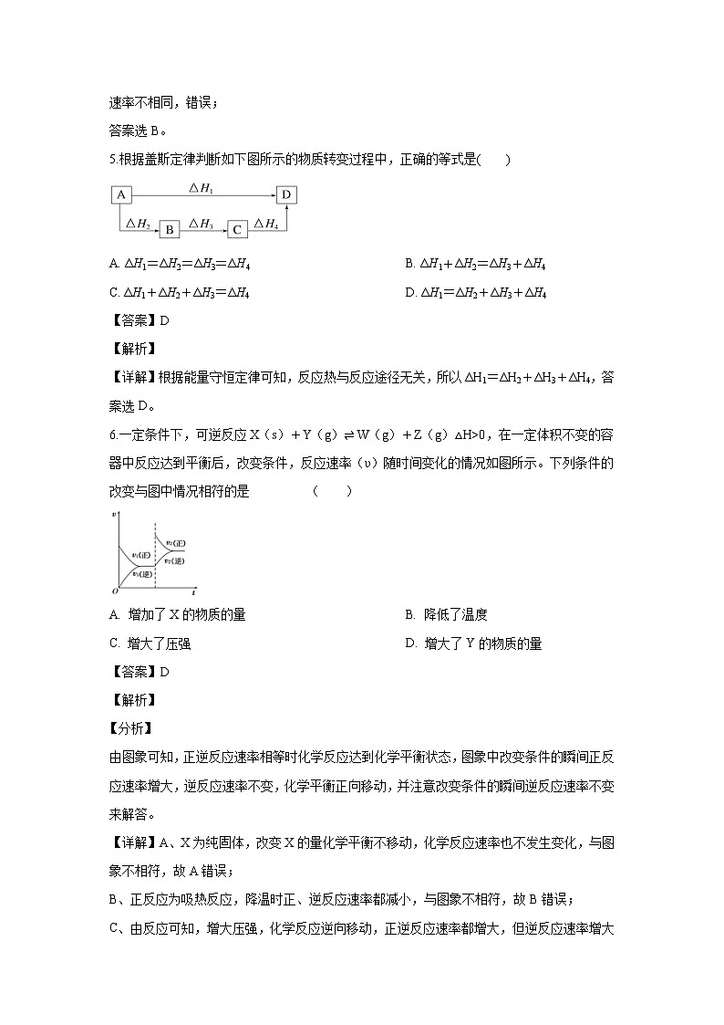 【化学】山西省运城市景胜中学2019-2020学年高二上学期期中考试（解析版）03