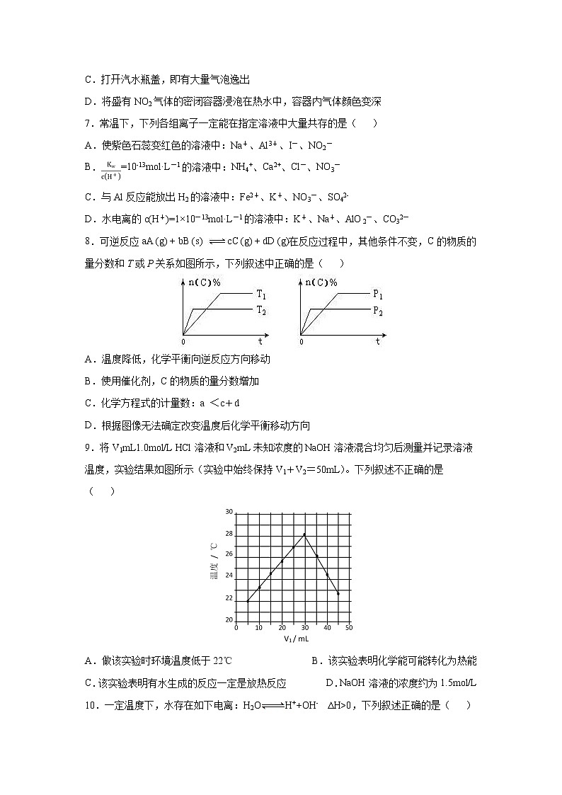 【化学】贵州省都匀第一中学2019-2020学年高二上学期期中考试02