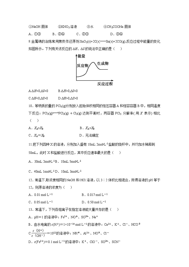 【化学】黑龙江省齐齐哈尔市八中2019-2020学年高二上学期期中考试03