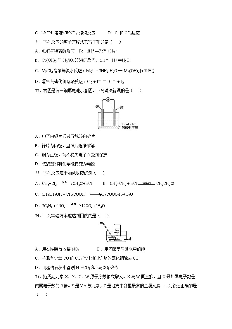 【化学】江苏省马坝高级中学2019-2020学年高二上学期期中考试（必修）03