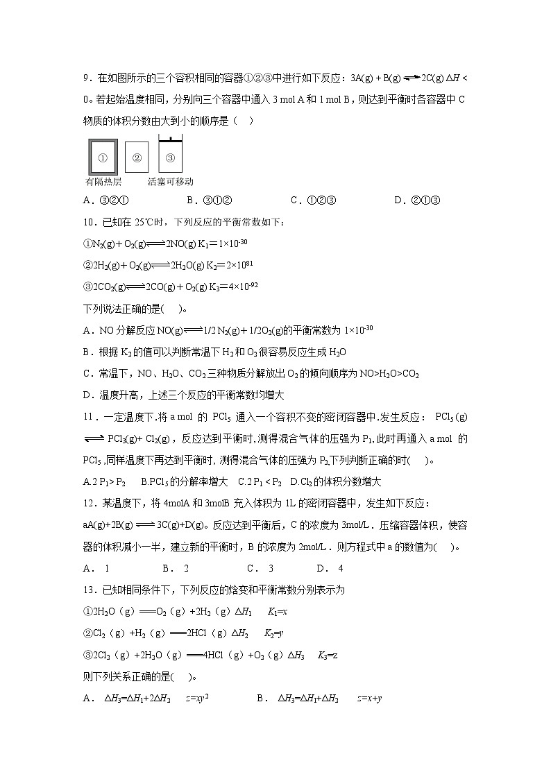 【化学】江西省南昌市八一中学、洪都中学、十七中、实验中学、南师附中五校2019-2020学年高二上学期期中联考试题03