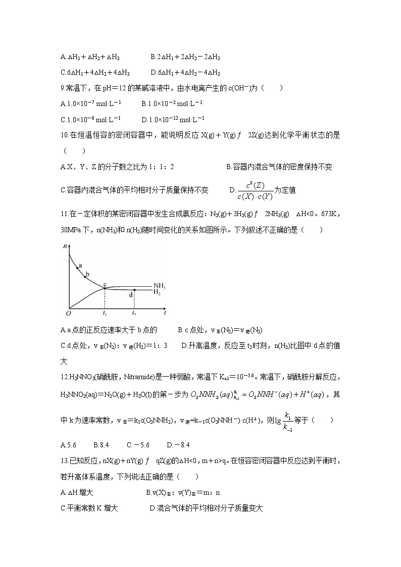 【化学】安徽省宣城市七校（郎溪、旌德、广德、泾县、绩溪、宣城二中等）2019-2020学年高二上学期期中联考试题03