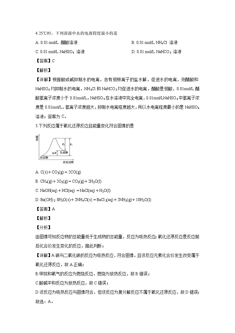 【化学】北京101学校2019-2020学年高二下学期期末考试03