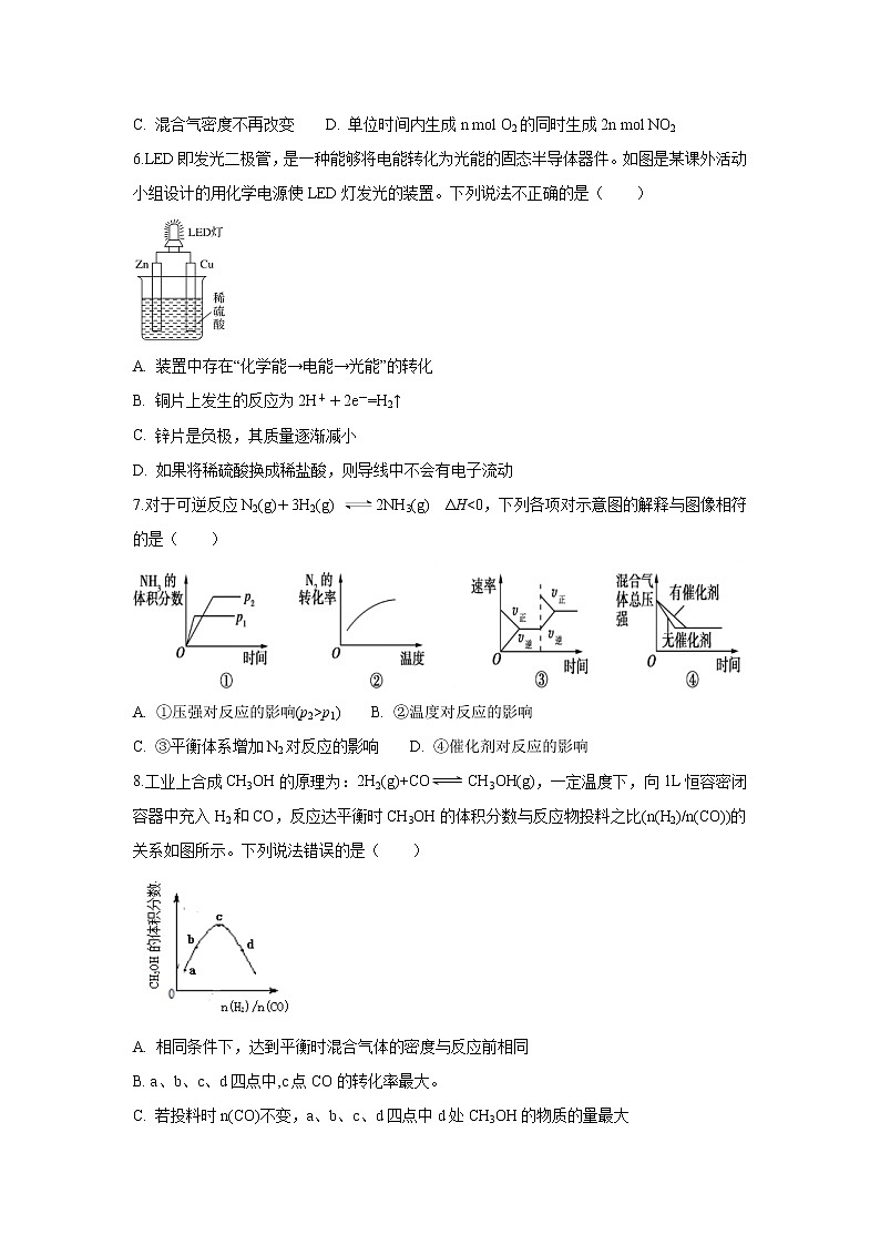 【化学】四川省泸州市泸县第二中学2019-2020学年高二上学期期末模拟考试试题02