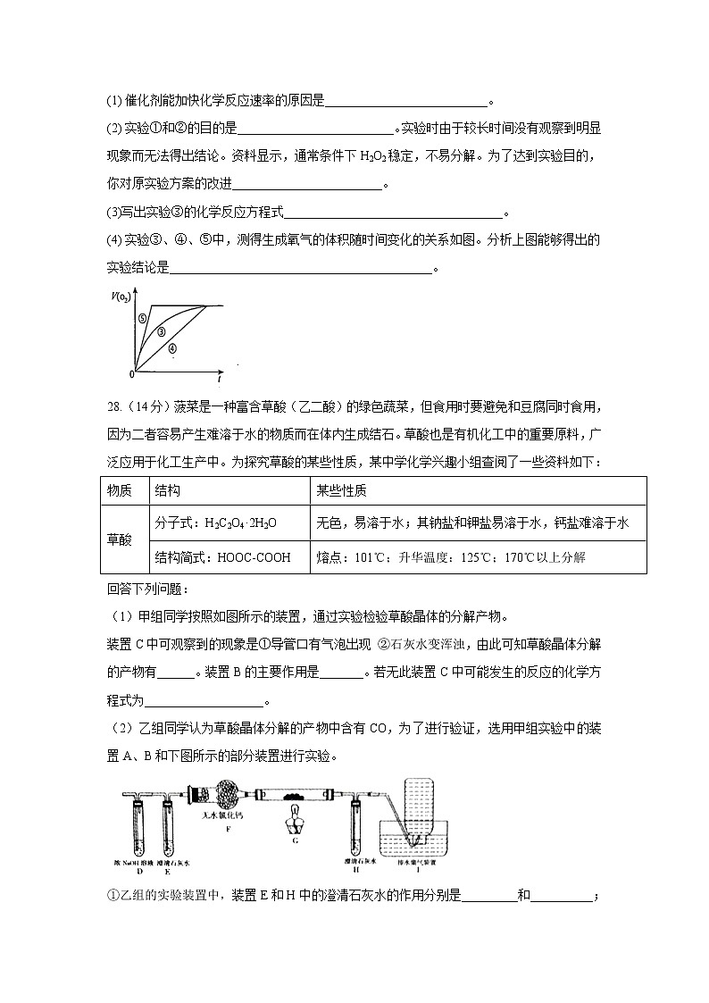 【化学】四川省遂宁市2019-2020学年高二上学期期末模拟试题03