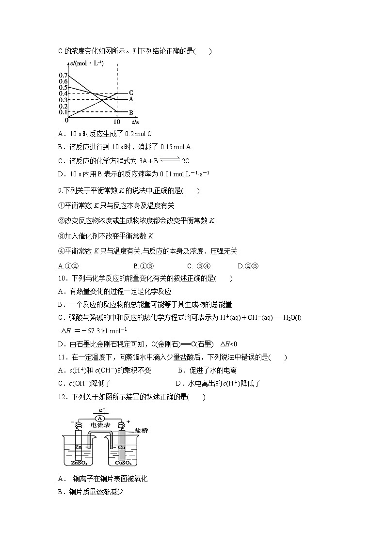 【化学】宁夏海原县第一中学2019-2020学年高二上学期期末考试试题第2页