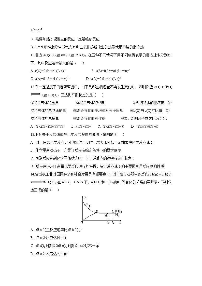 【化学】重庆市万州二中2019-2020学年高二上学期入学考试03