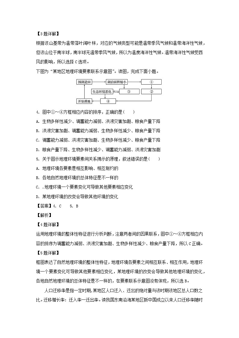 【地理】安徽省阜阳市2019-2020学年高一下学期开学考试（解析版）第2页