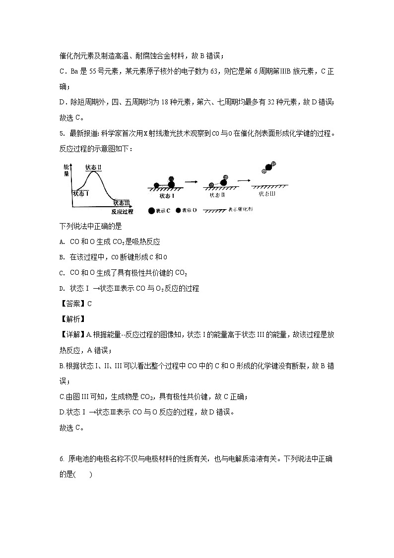 【化学】山东省菏泽市单县第五中学2020-2021学年高二上学期开学考试（解析版）03