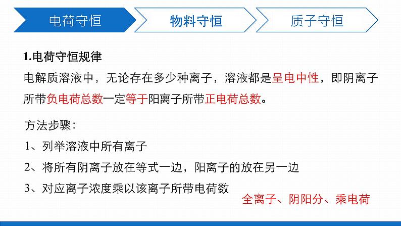 高中化学选修4人教版3.4.1 溶液中的三大守恒(1)课件04