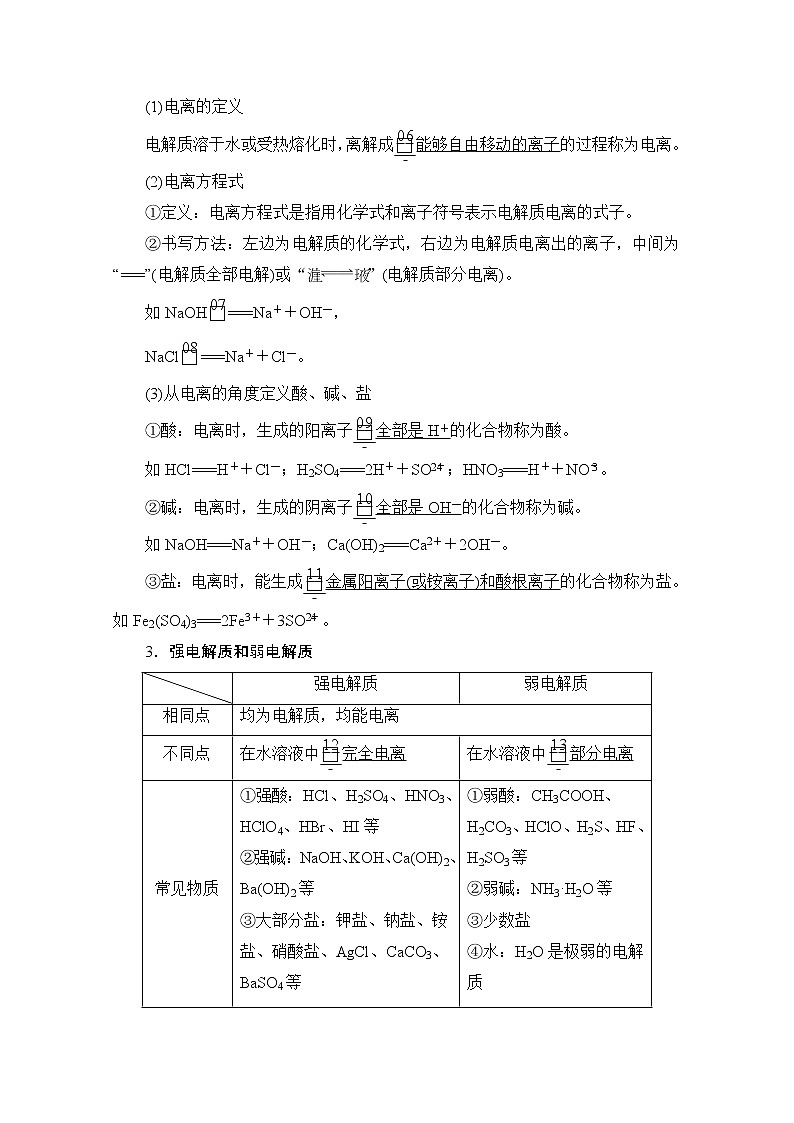 2020新教材化学同步新素养培优鲁科必修第一册讲义：第2章第2节第1课时电解质的电离02
