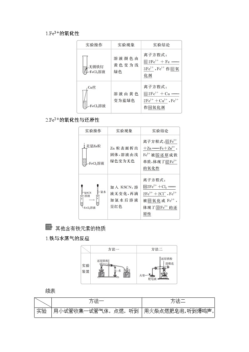 2020新教材化学同步新素养培优鲁科必修第一册讲义：第3章第1节铁的多样性02