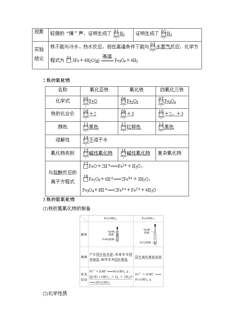 2020新教材化学同步新素养培优鲁科必修第一册讲义：第3章第1节铁的多样性03