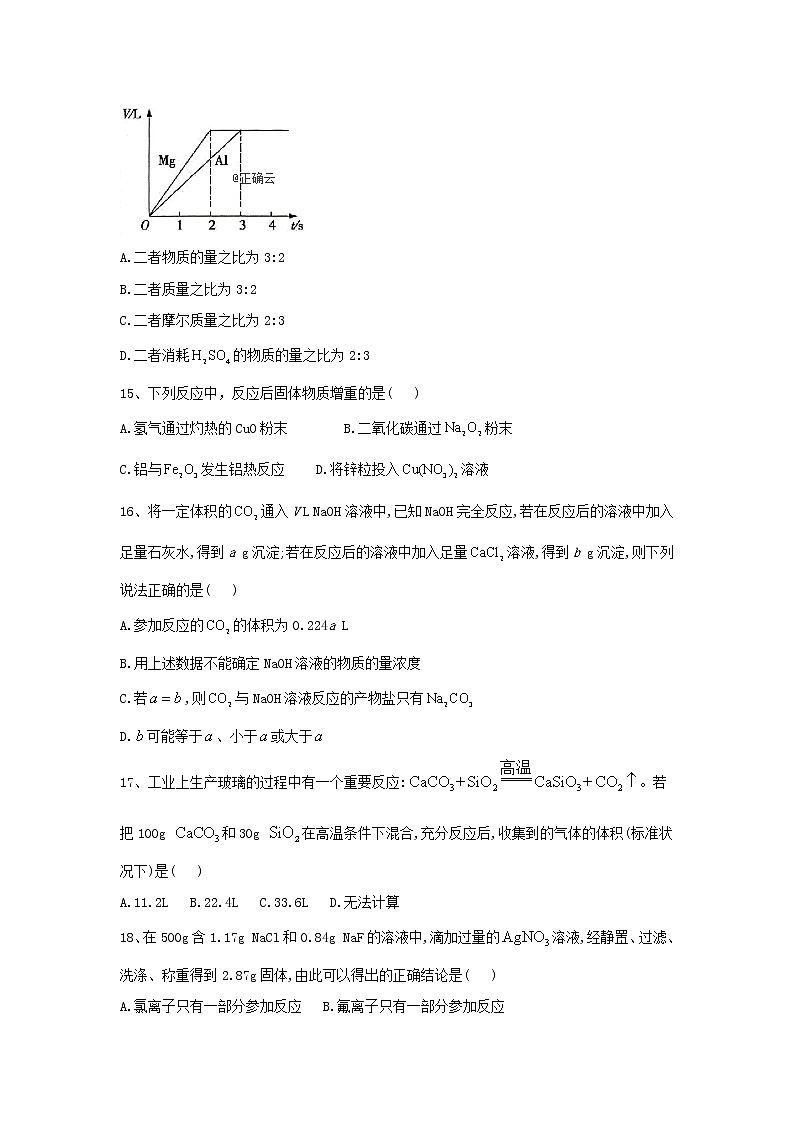 2019-2020学年高一化学人教版（2019）必修第一册同步学典：（22）第三章第二节课时2物质的量在化学方程式计算中的应用第3页