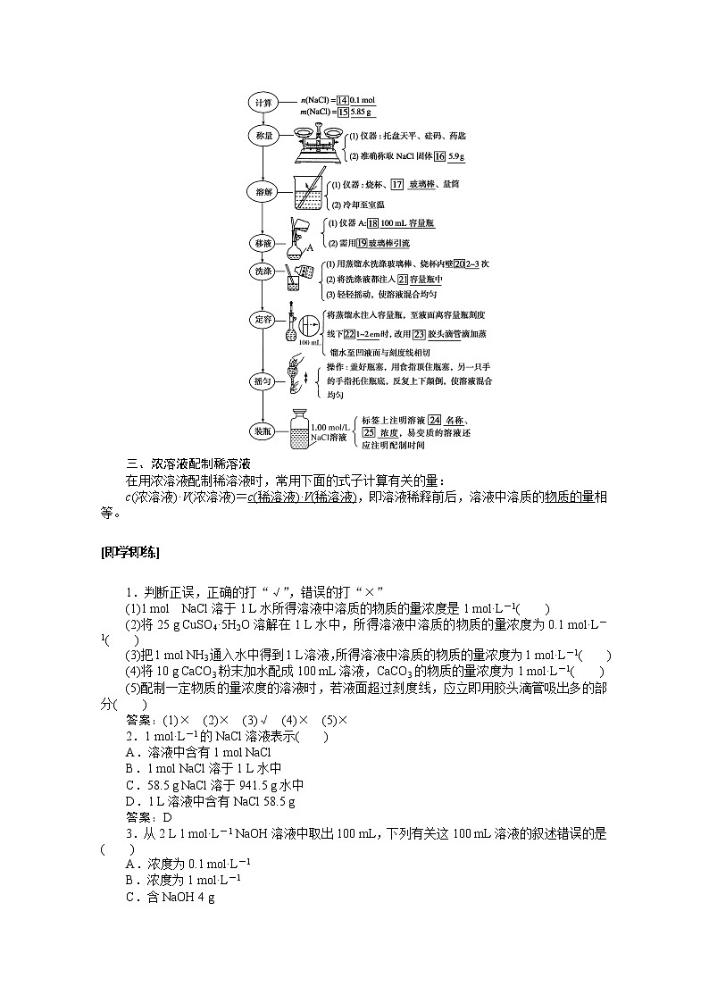 2019-2020学年新教材素养突破人教版化学必修第一册讲义：第二章海水中的重要元素——钠和氯2.3.3第2页