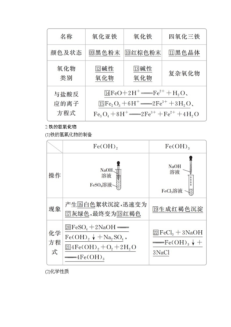 2020新教材化学同步新素养培优人教必修第一册讲义：第三章第一节铁及其化合物03