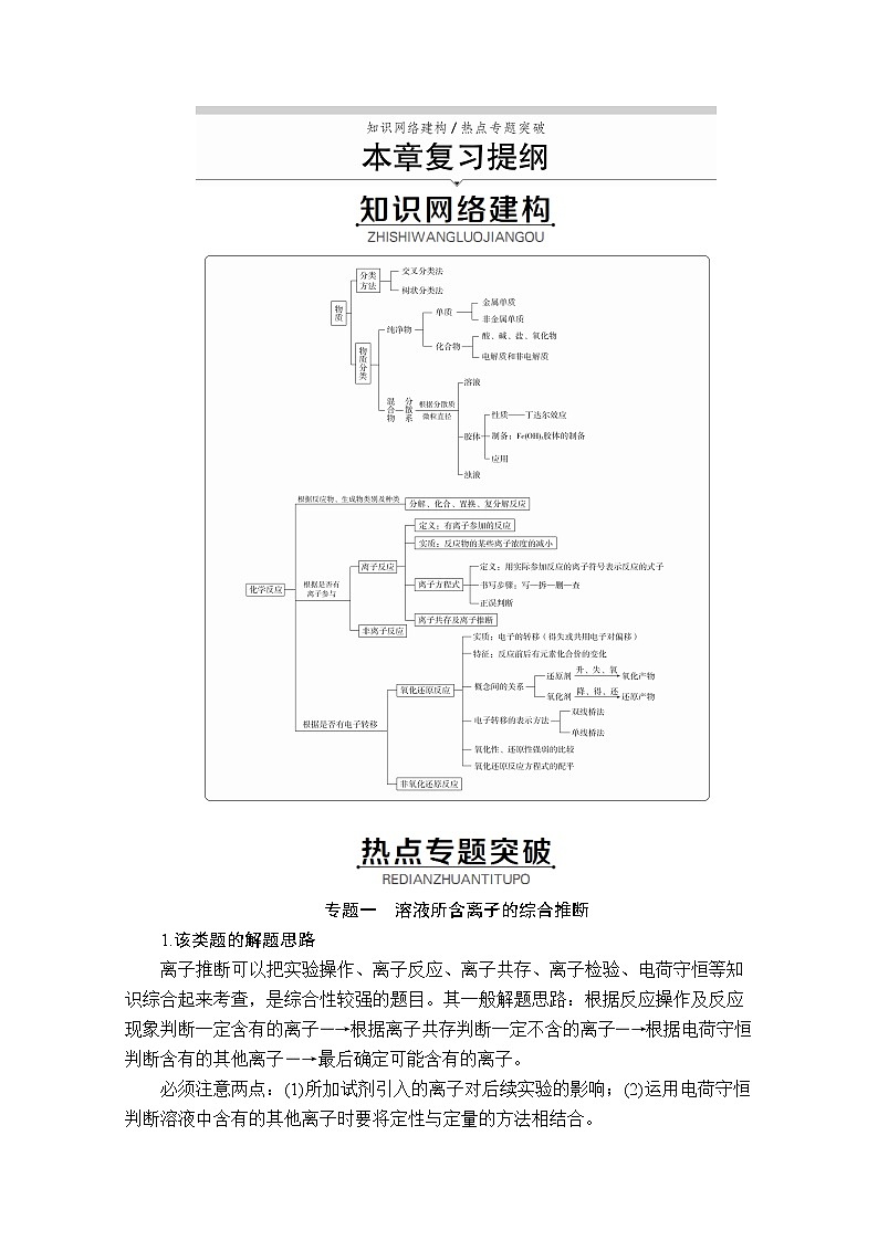 2020新教材化学同步新素养培优人教必修第一册讲义：第一章本章复习提纲01