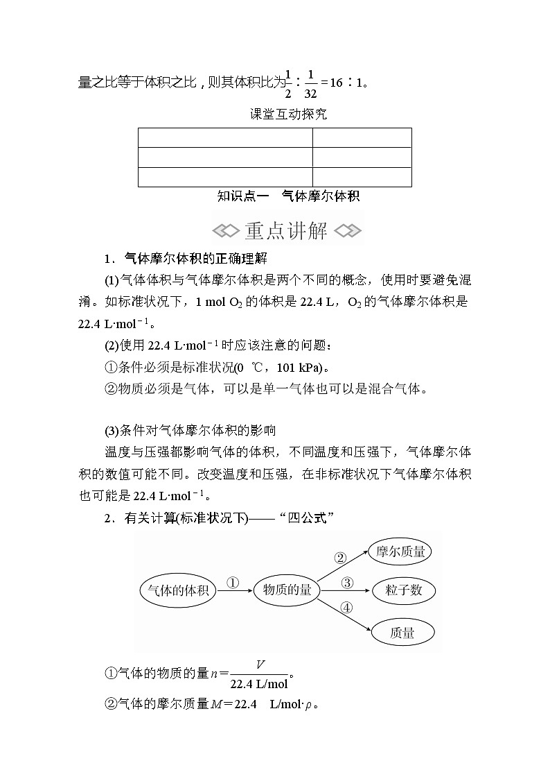 2020新教材化学同步新素养培优人教必修第一册讲义：第二章第三节第二课时气体摩尔体积03