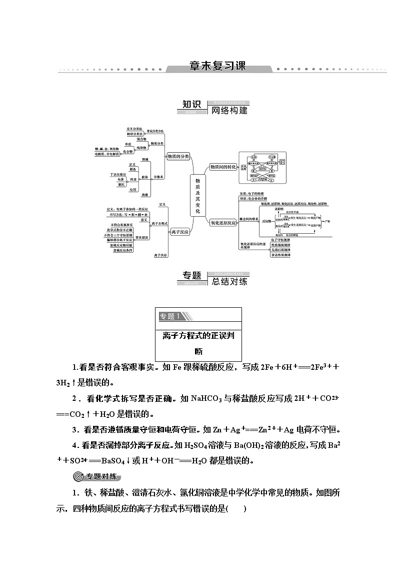 2019-2020版化学新教材人教必修第一册讲义：第1章章末复习课01