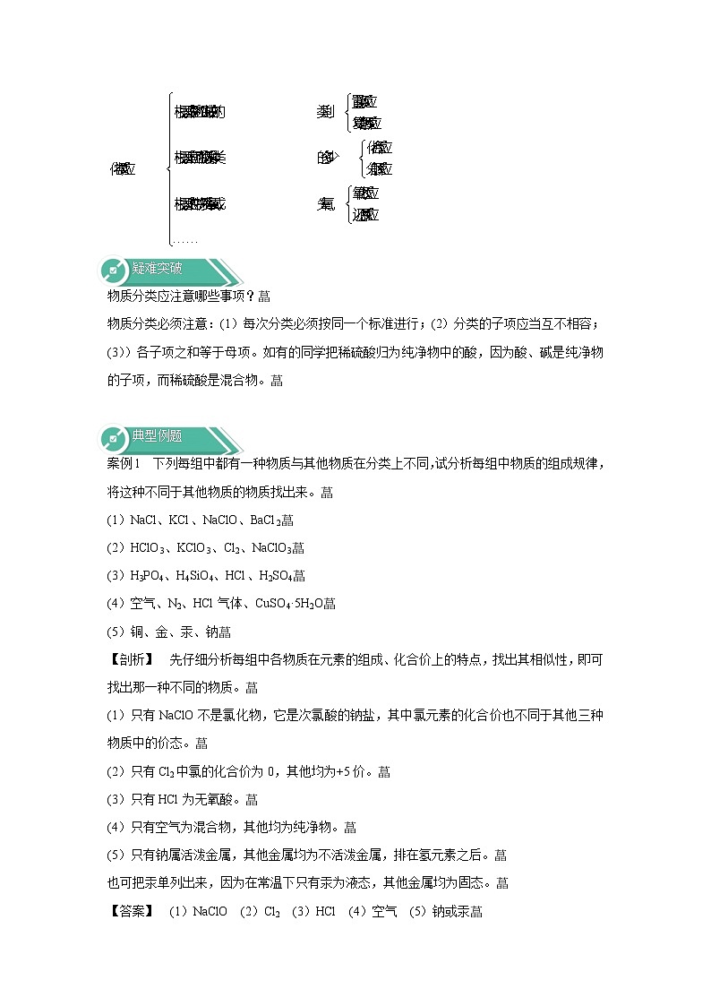 2019-2020学年高中化学人教版（2019）必修第一册学案：1.1.1简单分类法及其应用03