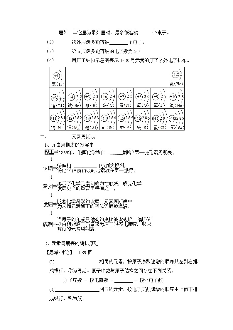 2019-2020学年高一化学人教版（2019）必修第一册学案：4.1原子结构与元素周期表（第1课时）02