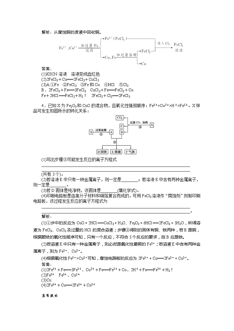 2019-2020学年新教材素养突破人教版化学必修第一册讲义：第三章铁金属材料微专题大素养（三）03