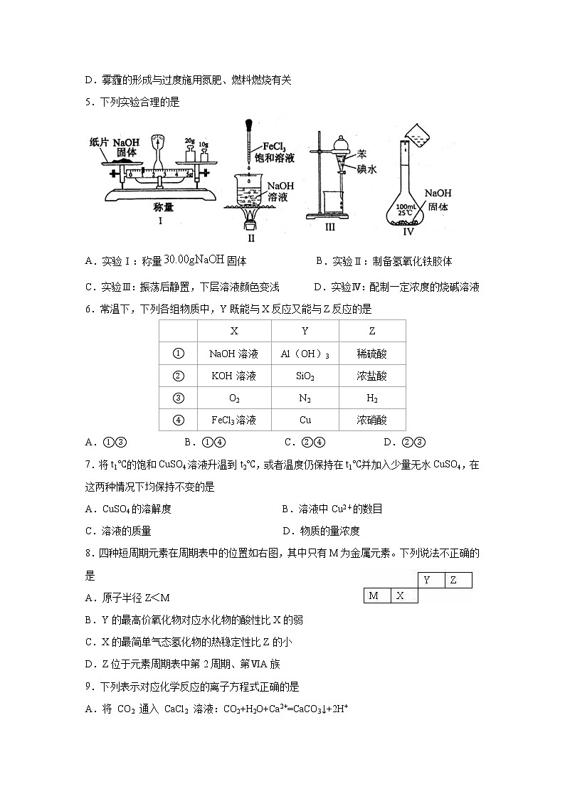 福建省福州第一中学2021届高三上学期期中考试化学试卷（含答案）02